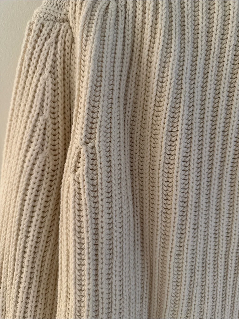 J. Crew Off-White Chunky Ribbed Crewneck Sweater